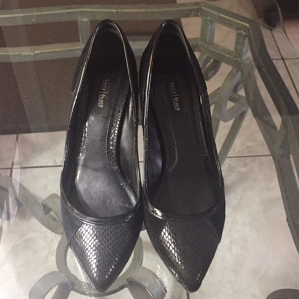 Black Endearing Heels, Snakeskin & Suede